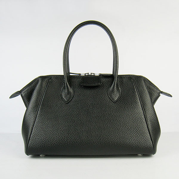 Hermes Pairs Bombay High Quality Black Cowskin Bags H2806 28CM